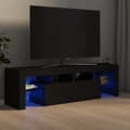 Miniatyrbild 2 av 11: Tv-bänk med LED-belysning svart 140x36,5x40 cm - TV-bänk - TV-bänkar - Home & Living