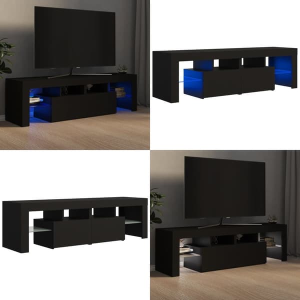 Tv-bänk med LED-belysning svart 140x36,5x40 cm - TV-bänk - TV-bänkar - Home & Living