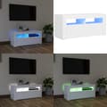 Pikkukuva 1 / 11: TV-taso LED-valoilla valkoinen 90x35x40 cm - TV-taso - TV-tasot - Home & Living