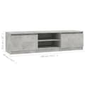 Miniatyrbillede 8 af 8: Tv-bord 140x40x35,5 cm konstrueret træ betongrå - Tv-skab - Tv-skabe - Home & Living