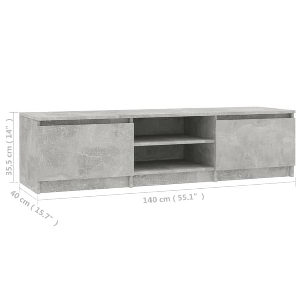 Tv-bord 140x40x35,5 cm konstrueret træ betongrå - Tv-skab - Tv-skabe - Home & Living
