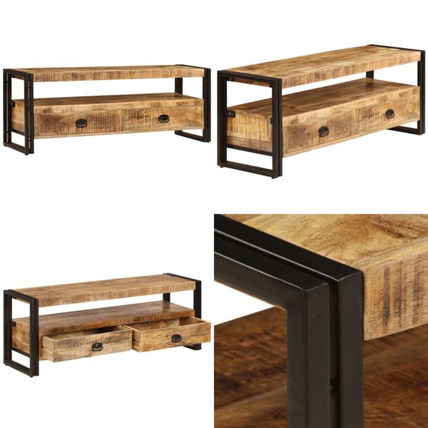TV-bänk 120x35x45 cm massivt mangoträ - TV-skåp - Träskåp - Home & Living