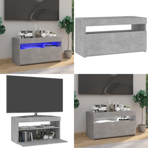 Tv-bord med LED-lys 75x35x40 cm betongrå - Tv-skab - Tv-skabe - Home & Living