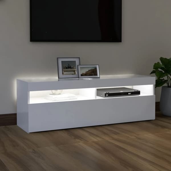 TV-taso LED-valoilla valkoinen 120x35x40 cm - TV-taso - TV-tasot - Home & Living
