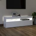 Pikkukuva 4 / 11: TV-taso LED-valoilla valkoinen 120x35x40 cm - TV-taso - TV-tasot - Home & Living