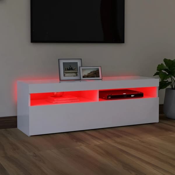 TV-taso LED-valoilla valkoinen 120x35x40 cm - TV-taso - TV-tasot - Home & Living