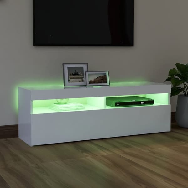 TV-taso LED-valoilla valkoinen 120x35x40 cm - TV-taso - TV-tasot - Home & Living