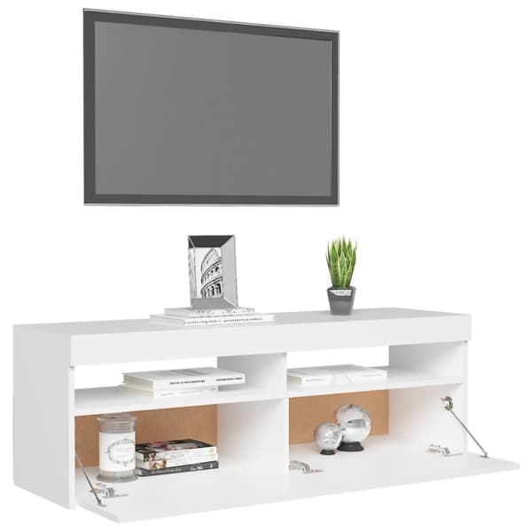 TV-taso LED-valoilla valkoinen 120x35x40 cm - TV-taso - TV-tasot - Home & Living