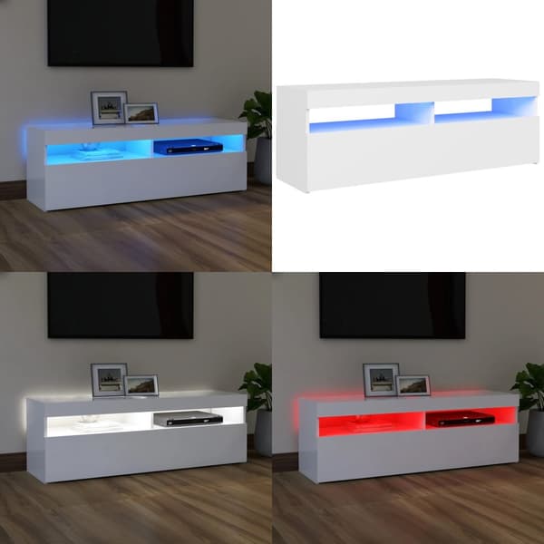 TV-taso LED-valoilla valkoinen 120x35x40 cm - TV-taso - TV-tasot - Home & Living