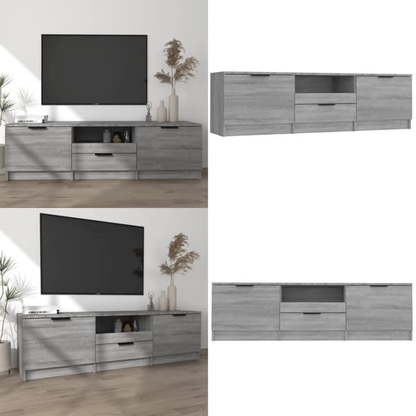 Tv-bord 140x35x40 cm konstrueret træ grå sonoma-eg - Tv-bord - Tv-borde - Home & Living