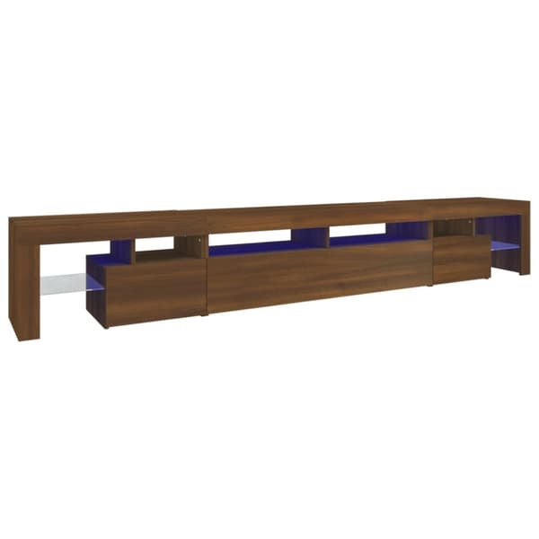 Tv-bänk med LED-belysning brun ek 260x36,5x40 cm - TV-bänk - TV-bänkar - Home & Living