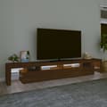Miniatyrbild 4 av 11: Tv-bänk med LED-belysning brun ek 260x36,5x40 cm - TV-bänk - TV-bänkar - Home & Living