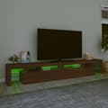 Miniatyrbild 5 av 11: Tv-bänk med LED-belysning brun ek 260x36,5x40 cm - TV-bänk - TV-bänkar - Home & Living
