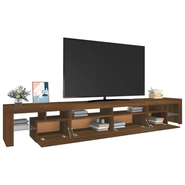 Tv-bänk med LED-belysning brun ek 260x36,5x40 cm - TV-bänk - TV-bänkar - Home & Living