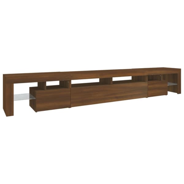 Tv-bänk med LED-belysning brun ek 260x36,5x40 cm - TV-bänk - TV-bänkar - Home & Living
