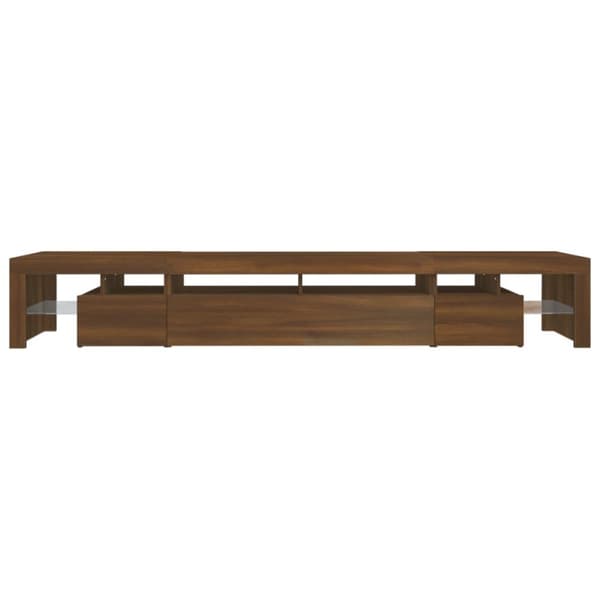 Tv-bänk med LED-belysning brun ek 260x36,5x40 cm - TV-bänk - TV-bänkar - Home & Living