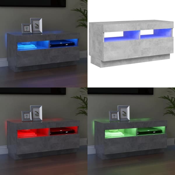 Tv-bord med LED-lys 80x35x40 cm betongrå - Tv-skab - Tv-skabe - Home & Living