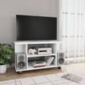Pikkukuva 2 / 7: TV-taso rullapyörillä valkoinen 80x40x45 cm tekninen puu - TV-taso - TV-tasot - Home & Living