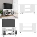 Pikkukuva 1 / 7: TV-taso rullapyörillä valkoinen 80x40x45 cm tekninen puu - TV-taso - TV-tasot - Home & Living