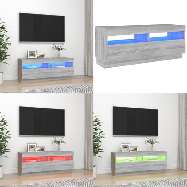 Tv-bord med LED-lys 100x35x40 cm grå sonoma-eg - Tv-bord - Tv-borde - Home & Living