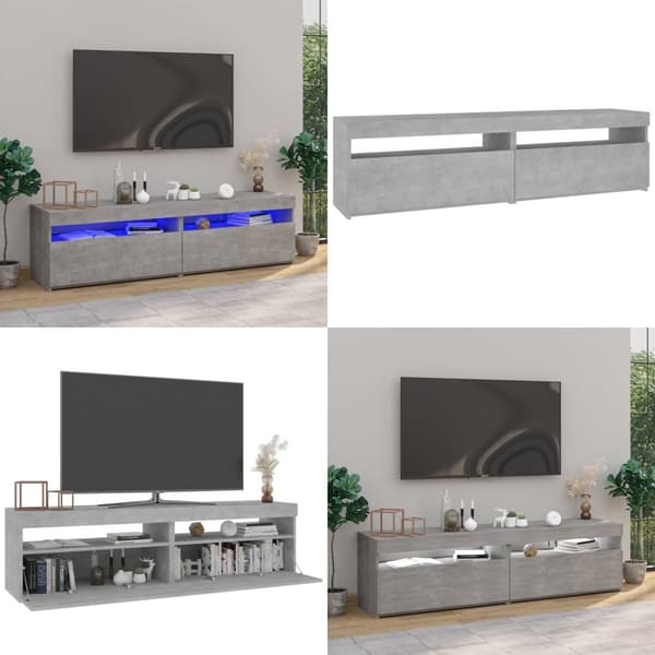 TV-tasot 2 kpl LED-valoilla betoninharmaa 75x35x40 cm - TV-taso - TV-taso - Home & Living