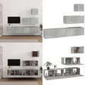 Miniatyrbillede 1 af 8: Tv-skabssæt 4 dele konstrueret træ betongrå - Tv-skab - Tv-skabe - Home & Living