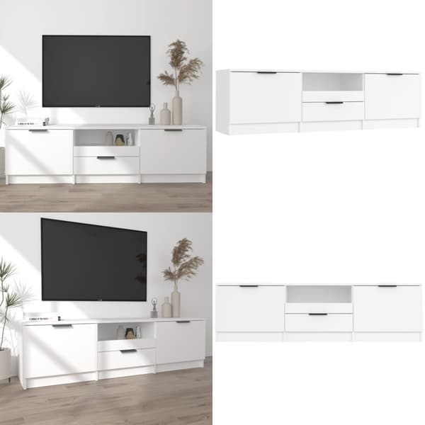 Tv-bänk vit 140x35x40 cm konstruerat trä - Tv-bänk - Tv-bänkar - Home & Living
