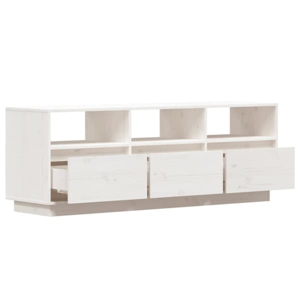 Tv-bord 140x37x50 cm massivt fyrretræ hvid - Tv-bord - Tv-borde - Home & Living
