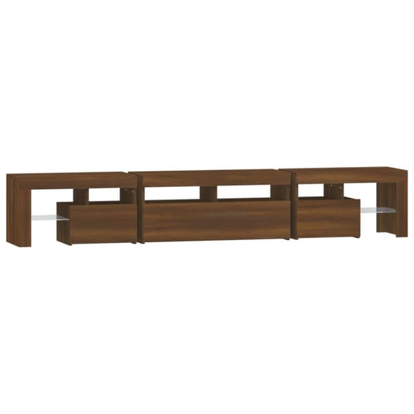 Tv-skab med LED-lys 230x36,5x40 cm brun egetræ - Tv-skab - Tv-skabe - Home & Living