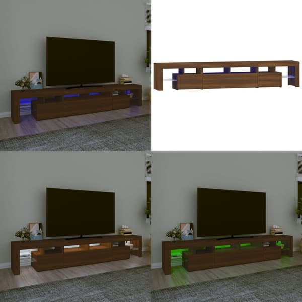 Tv-skab med LED-lys 230x36,5x40 cm brun egetræ - Tv-skab - Tv-skabe - Home & Living