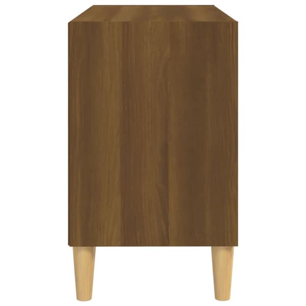TV-bänk med massiva träben brun ek 69,5x30x50 cm - TV-skåp - TV-bänk - Home & Living