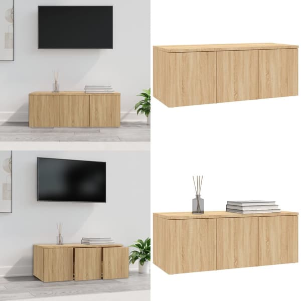 Tv-skab 80x34x30 cm spånplade sonoma-eg - Tv-skab - Tv-skabe - Home & Living