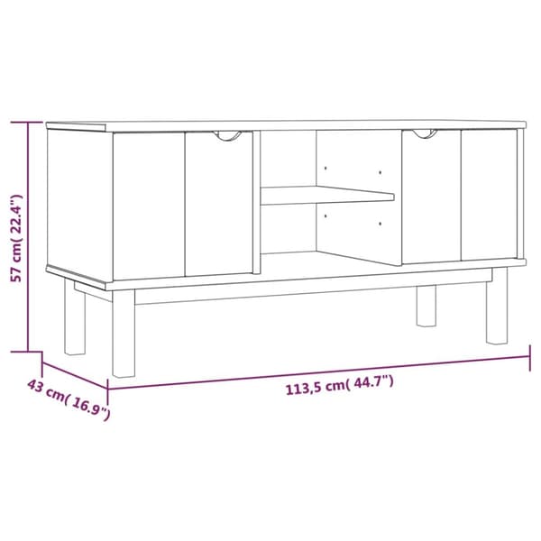 Tv-skab OTTA 113,5x43x57 cm massivt fyrretræ - Tv-skab - Tv-skabe - Home & Living
