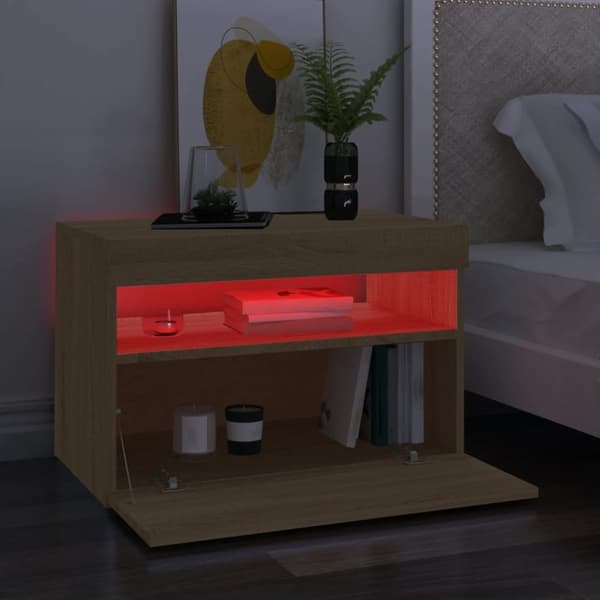 Tv-borde med LED-lys 2 stk. 60x35x40 cm sonoma-eg - Tv-skab - Tv-skabe - Home & Living