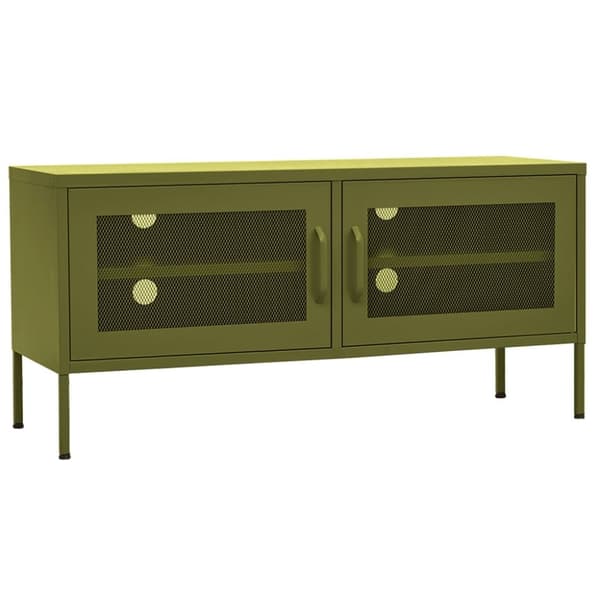 Tv-bänk olivgrön 105x35x50 cm stål - TV-skåp - Hifi -skåp - Home & Living