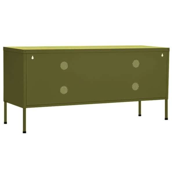 Tv-bänk olivgrön 105x35x50 cm stål - TV-skåp - Hifi -skåp - Home & Living