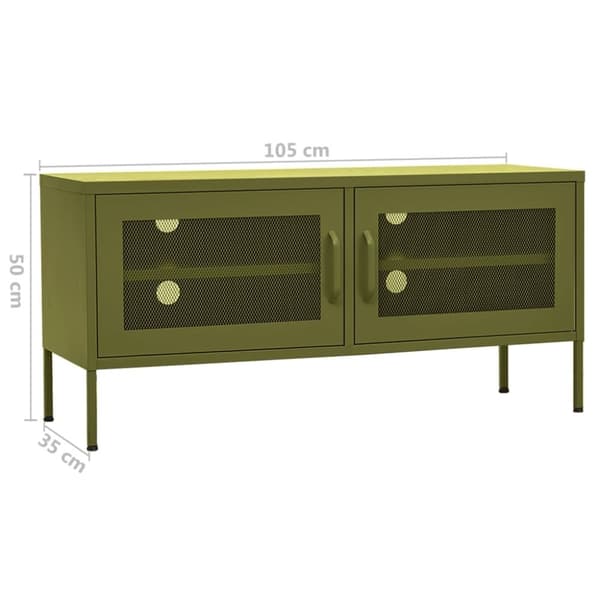 Tv-bänk olivgrön 105x35x50 cm stål - TV-skåp - Hifi -skåp - Home & Living