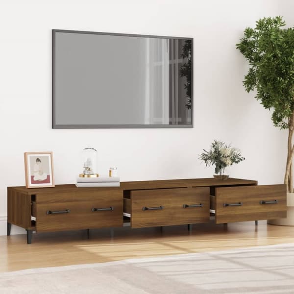 Tv-bord 150x34,5x30 cm konstrueret træ brun egetræsfarve - Tv-skab - Tv-skabe - Home & Living