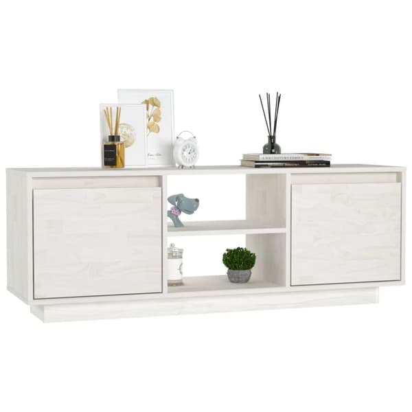 TV-bänk vit 110x30x40 cm massiv furu - TV-bänk - Tv-bänkar - Home & Living