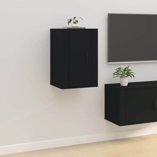 Väggmonterade tv-skåp 2 st svart 40x34,5x60 cm - Tv-bänk - Tv-bänkar - Home & Living