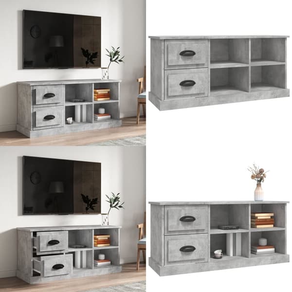 TV-taso betoninharmaa 102x35,5x47,5 cm tekninen puu - TV-taso - TV-tasot - Home & Living