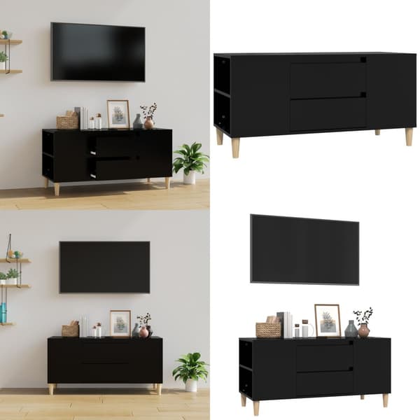 Tv-bänk svart 102x44,5x50 cm konstruerat trä - TV-bänk - TV-bänkar - Home & Living