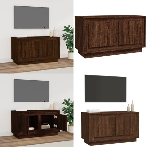 Tv-bänk brun ek 80x35x45 cm konstruerat trä - TV-bänk - TV-bänkar - Home & Living