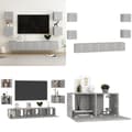 Miniatyrbild 1 av 11: TV-skåp 7 delar betonggrå spånskiva - TV-skåp - Hifi -skåp - Home & Living