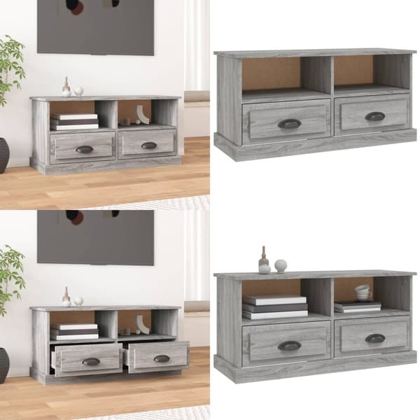 Tv-bänk grå sonoma 93x35,5x45 cm konstruerat trä - TV-bänk - TV-bänkar - Home & Living