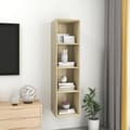 Miniatyrbillede 7 af 10: Væghængt reol 37x37x142,5 cm spånplade sonoma-eg - Tv-skab - Tv-skabe - Home & Living