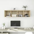 Miniatyrbillede 9 af 10: Væghængt reol 37x37x142,5 cm spånplade sonoma-eg - Tv-skab - Tv-skabe - Home & Living