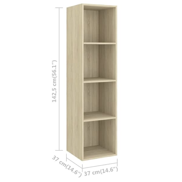 Væghængt reol 37x37x142,5 cm spånplade sonoma-eg - Tv-skab - Tv-skabe - Home & Living