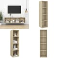 Miniatyrbillede 1 af 10: Væghængt reol 37x37x142,5 cm spånplade sonoma-eg - Tv-skab - Tv-skabe - Home & Living