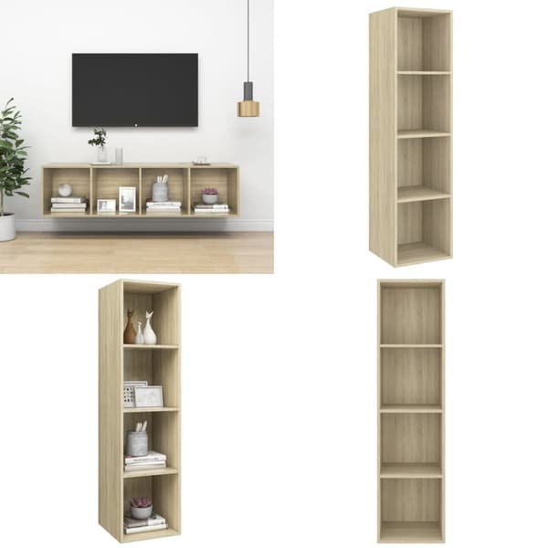 Væghængt reol 37x37x142,5 cm spånplade sonoma-eg - Tv-skab - Tv-skabe - Home & Living